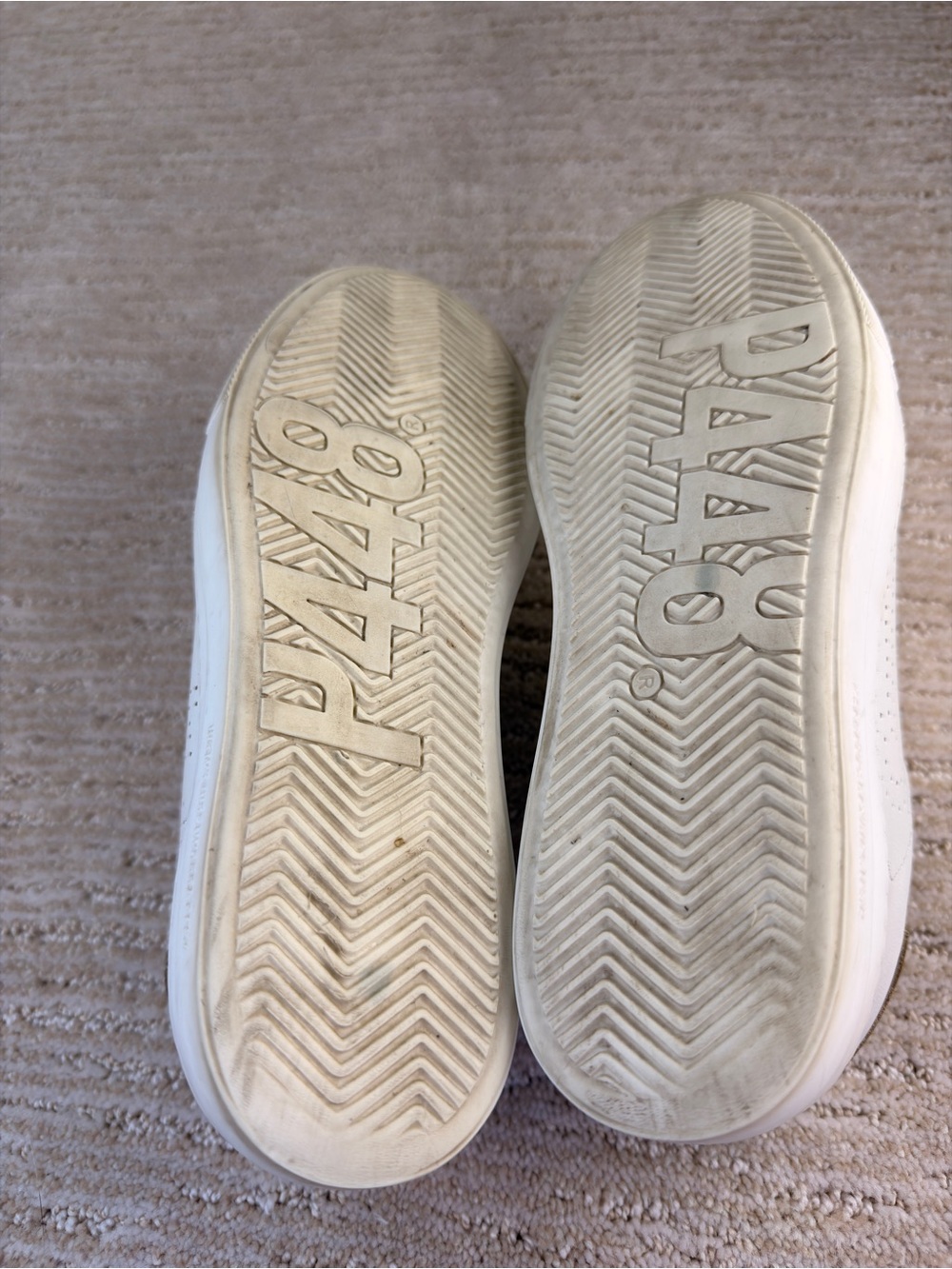P448 Thea Women’s Low Leather Platform Sneakers White/Gold Metallic Heel/Tongue - Picture 11 of 13